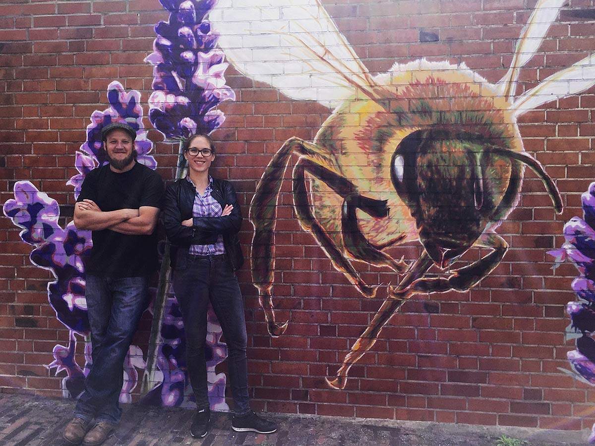 Worpsweder Biene, Streetartwerk von Patrick Przewlokaan der Worpsweder Kunsthalle